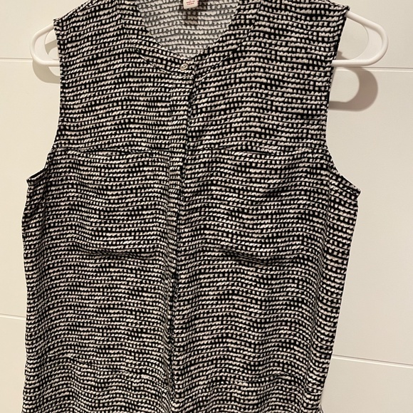 MERONA Geometric Summer One Piece Dress sleeveless shirt top vintage print mod S - Picture 2 of 5